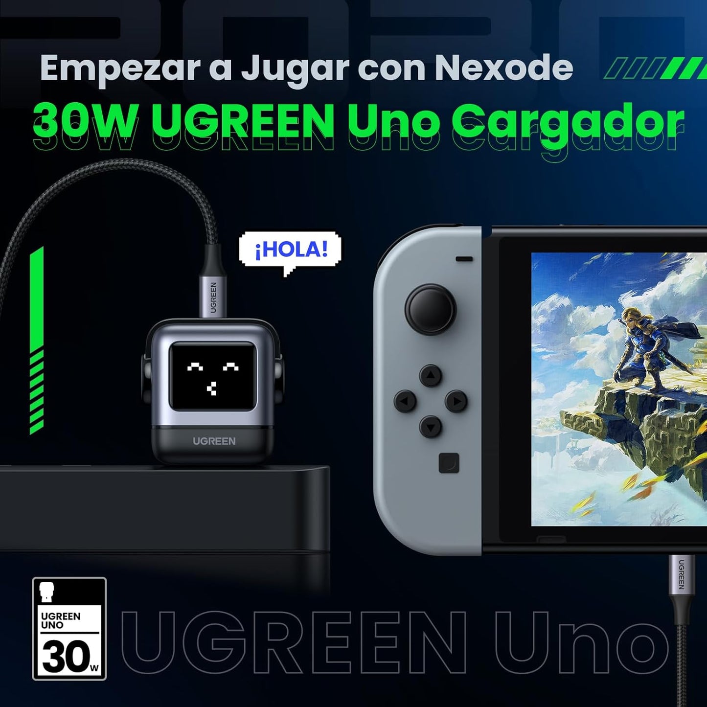 UGREEN - CD359 - Cargador de carga rapida Robot USB-C