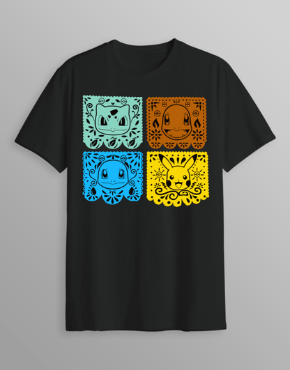 Playera manga corta Papel Picado Pokemon