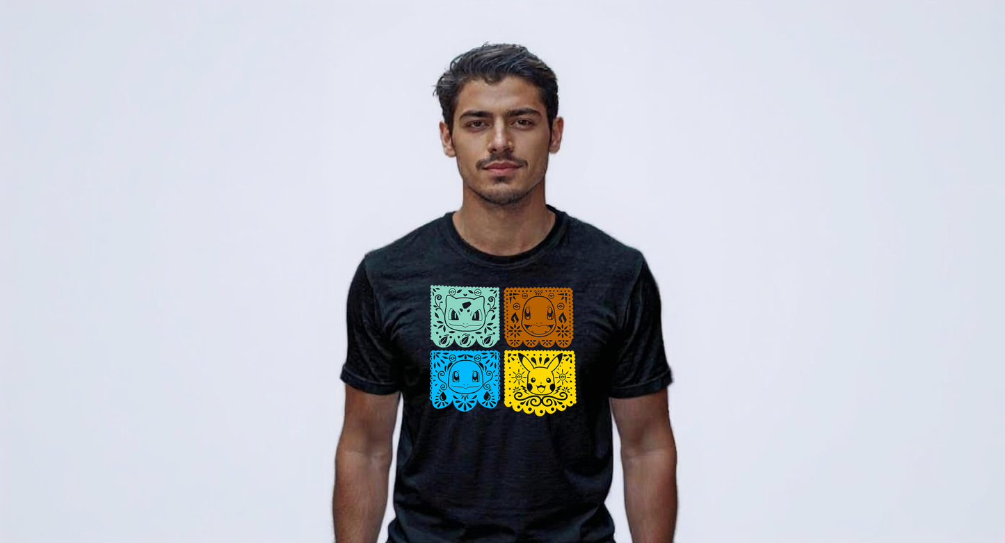 Playera manga corta Papel Picado Pokemon